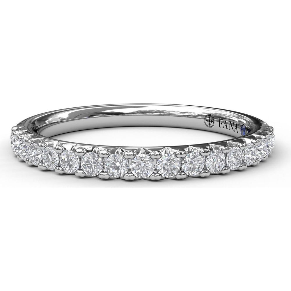 Diamond Wedding Band with Pavé Set Round Diamonds by Fana - 0.34 Carat Total Diamond Weight