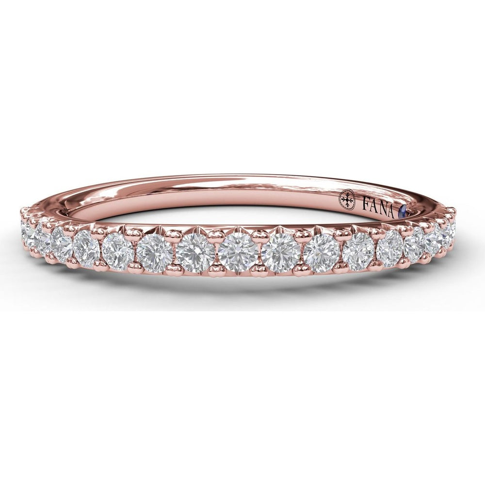 Diamond Wedding Band with Pavé Set Round Diamonds by Fana - 0.34 Carat Total Diamond Weight