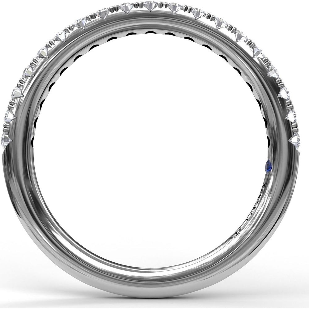 Diamond Wedding Band with Pavé Set Round Diamonds by Fana - 0.34 Carat Total Diamond Weight