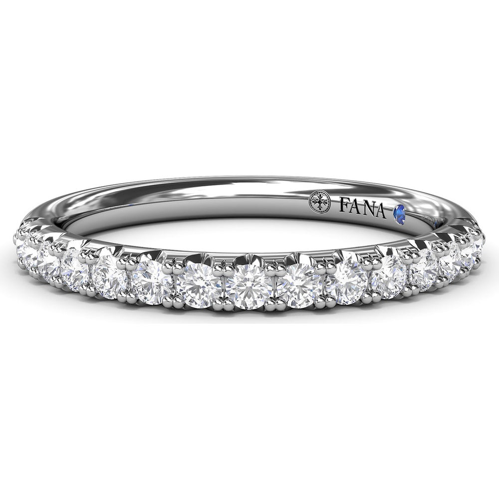 Diamond Wedding Band with Pavé Set Round Diamonds by Fana - 0.34 Carat Total Diamond Weight