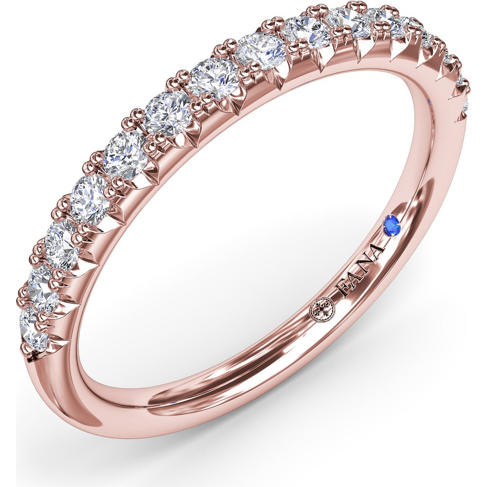 Diamond Wedding Band with Pavé Set Round Diamonds by Fana - 0.34 Carat Total Diamond Weight