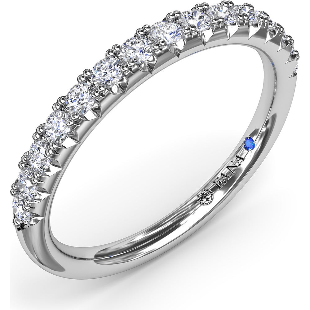 Diamond Wedding Band with Pavé Set Round Diamonds by Fana - 0.34 Carat Total Diamond Weight