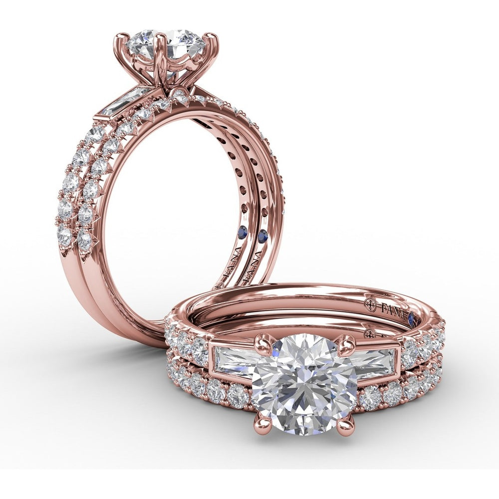 Diamond Wedding Band with Pavé Set Round Diamonds by Fana - 0.36 Carat Total Diamond Weight