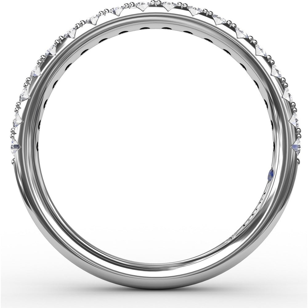 Diamond Wedding Band with Pavé Set Round Diamonds by Fana - 0.36 Carat Total Diamond Weight