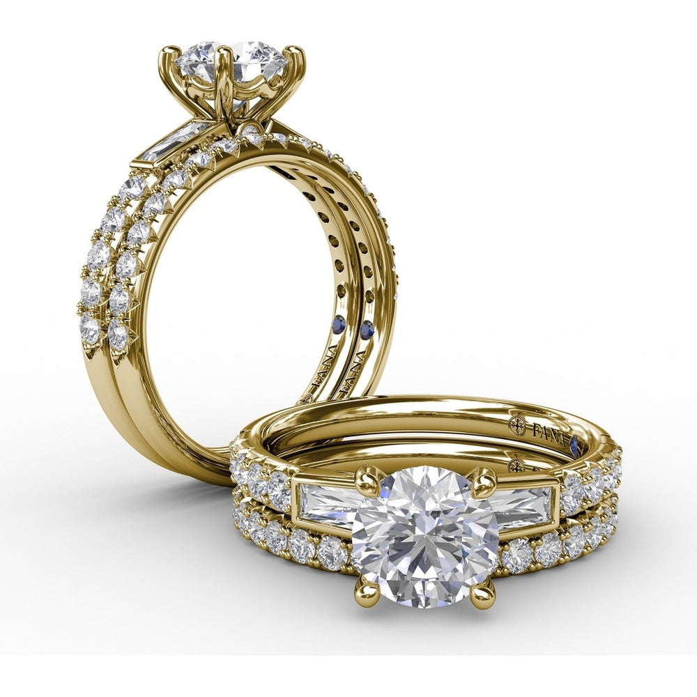 Diamond Wedding Band with Pavé Set Round Diamonds by Fana - 0.36 Carat Total Diamond Weight