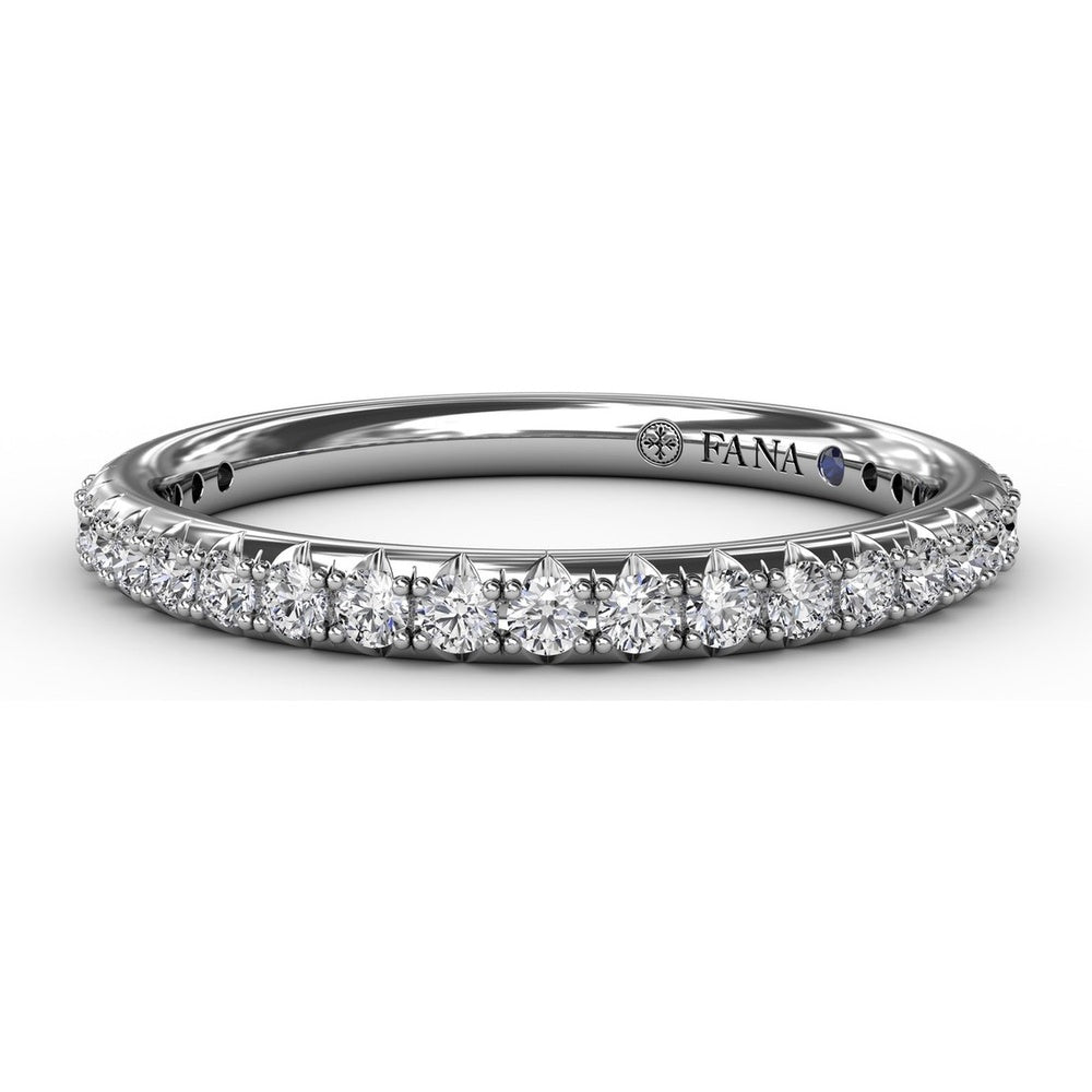 Diamond Wedding Band with Pavé-Set Round Diamonds by Fana - 0.38 Carat Total Diamond Weight