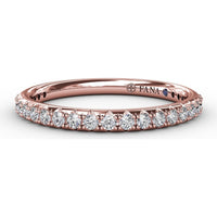 Diamond Wedding Band with Pavé-Set Round Diamonds by Fana - 0.38 Carat Total Diamond Weight