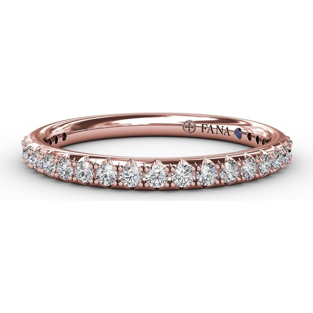 Diamond Wedding Band with Pavé-Set Round Diamonds by Fana - 0.38 Carat Total Diamond Weight