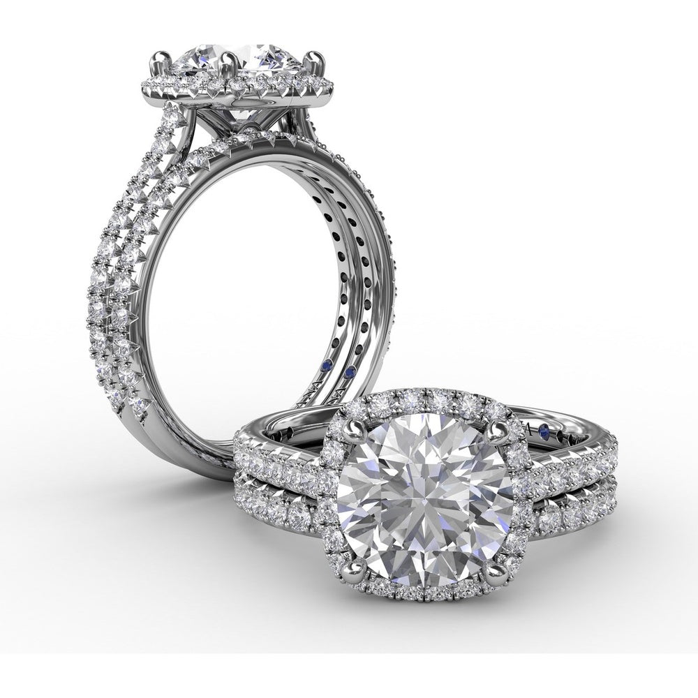 Diamond Wedding Band with Pavé-Set Round Diamonds by Fana - 0.38 Carat Total Diamond Weight