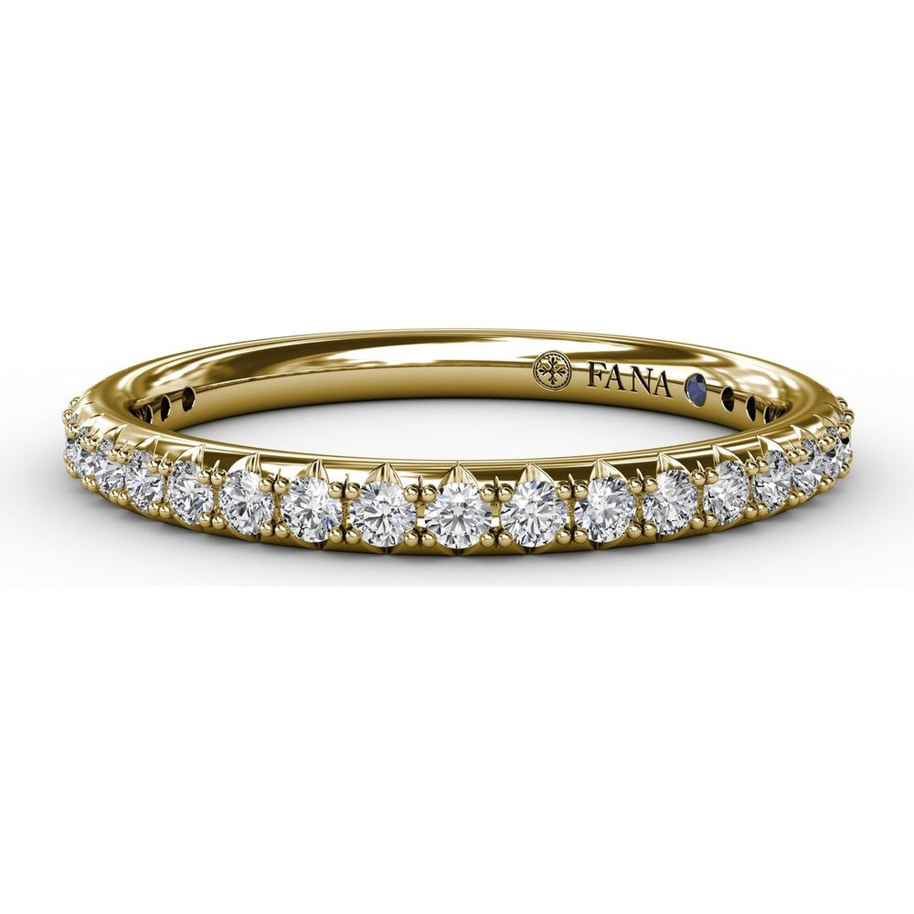 Diamond Wedding Band with Pavé-Set Round Diamonds by Fana - 0.38 Carat Total Diamond Weight