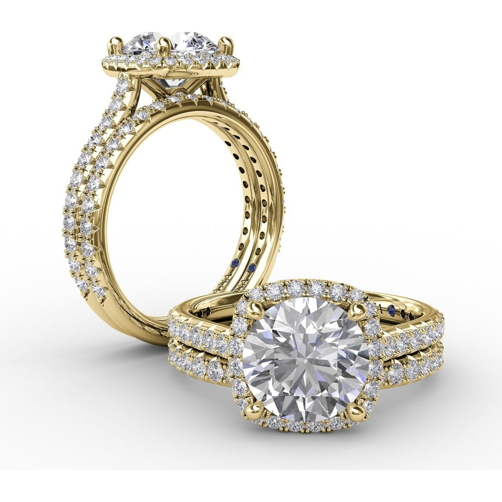 Diamond Wedding Band with Pavé-Set Round Diamonds by Fana - 0.38 Carat Total Diamond Weight