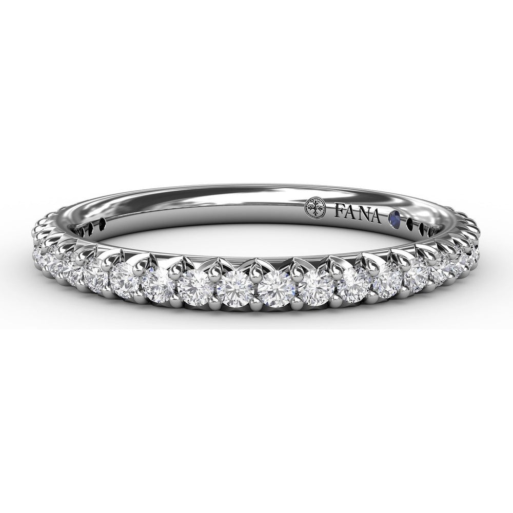 Diamond Wedding Band with Pavé Set Round Diamonds by Fana - 0.39 Carat Total Diamond Weight