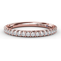 Diamond Wedding Band with Pavé Set Round Diamonds by Fana - 0.39 Carat Total Diamond Weight