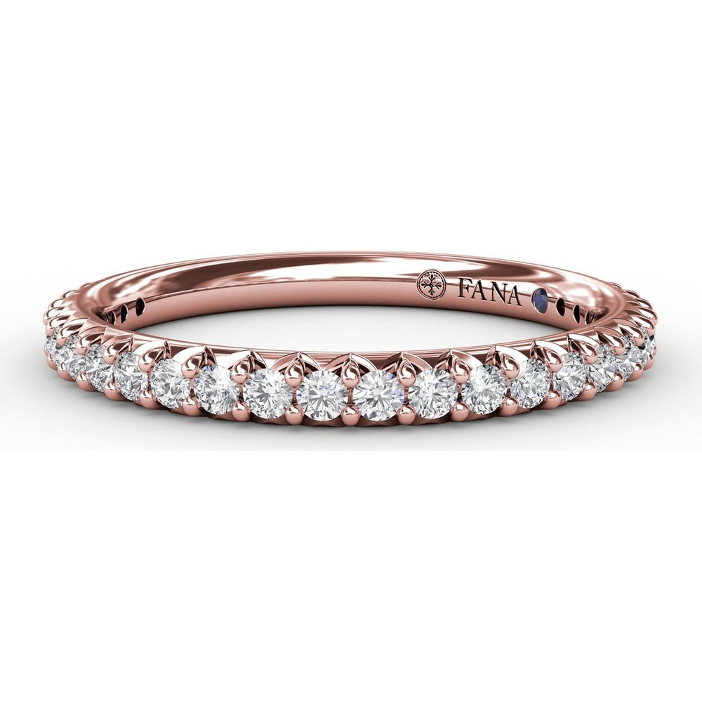 Diamond Wedding Band with Pavé Set Round Diamonds by Fana - 0.39 Carat Total Diamond Weight