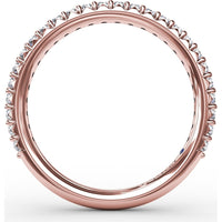 Diamond Wedding Band with Pavé Set Round Diamonds by Fana - 0.39 Carat Total Diamond Weight