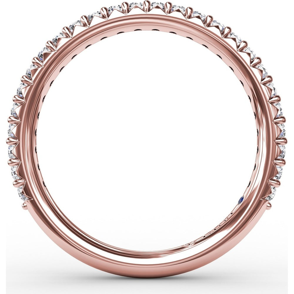 Diamond Wedding Band with Pavé Set Round Diamonds by Fana - 0.39 Carat Total Diamond Weight