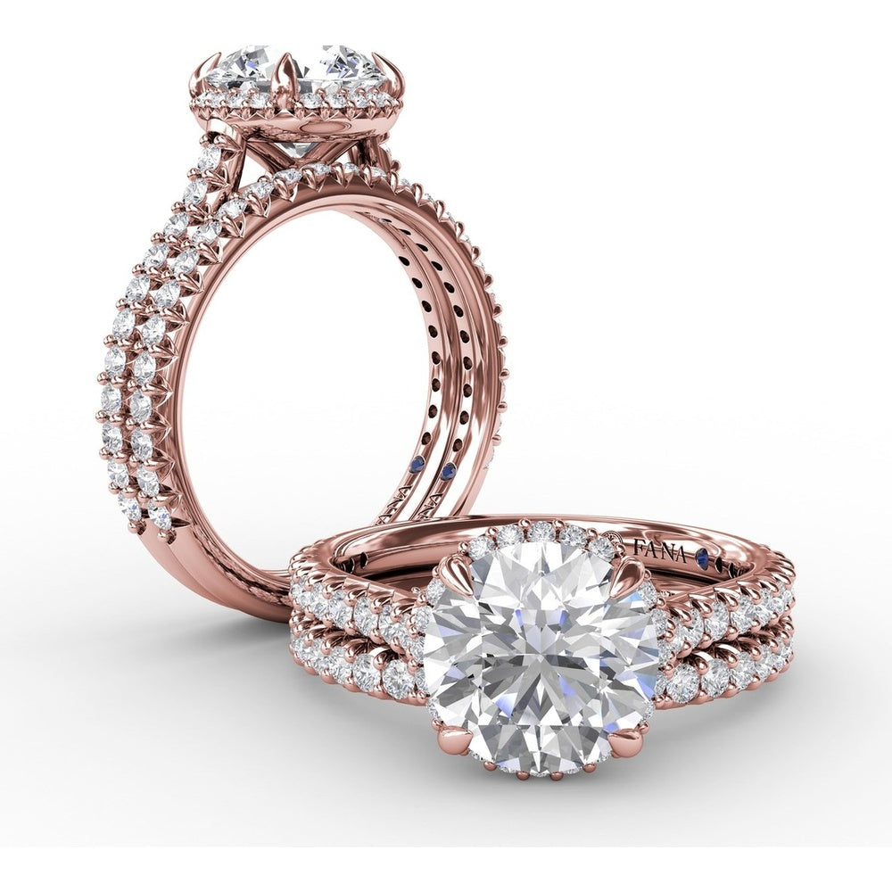 Diamond Wedding Band with Pavé Set Round Diamonds by Fana - 0.39 Carat Total Diamond Weight