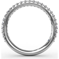 Diamond Wedding Band with Pavé Set Round Diamonds by Fana - 0.39 Carat Total Diamond Weight
