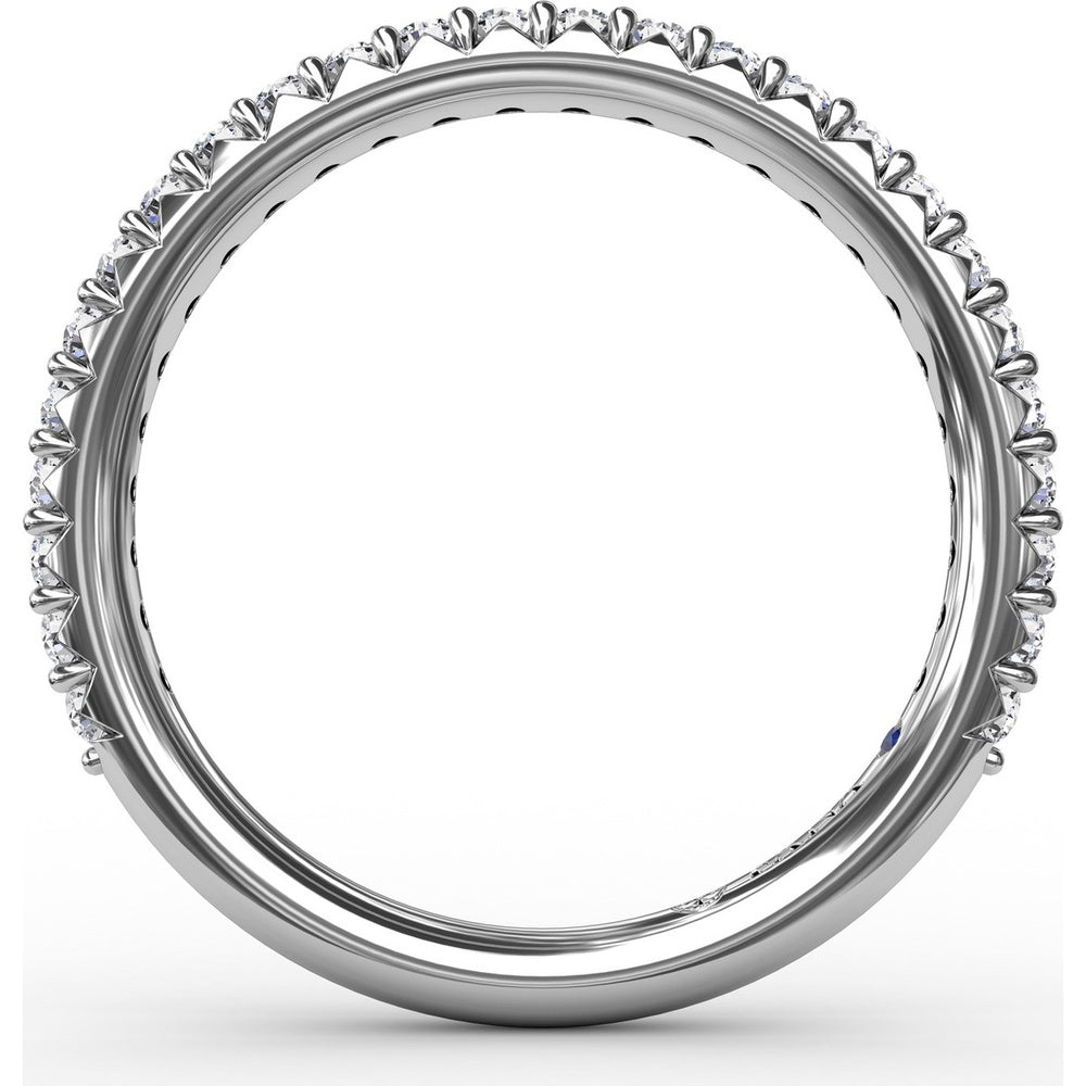 Diamond Wedding Band with Pavé Set Round Diamonds by Fana - 0.39 Carat Total Diamond Weight