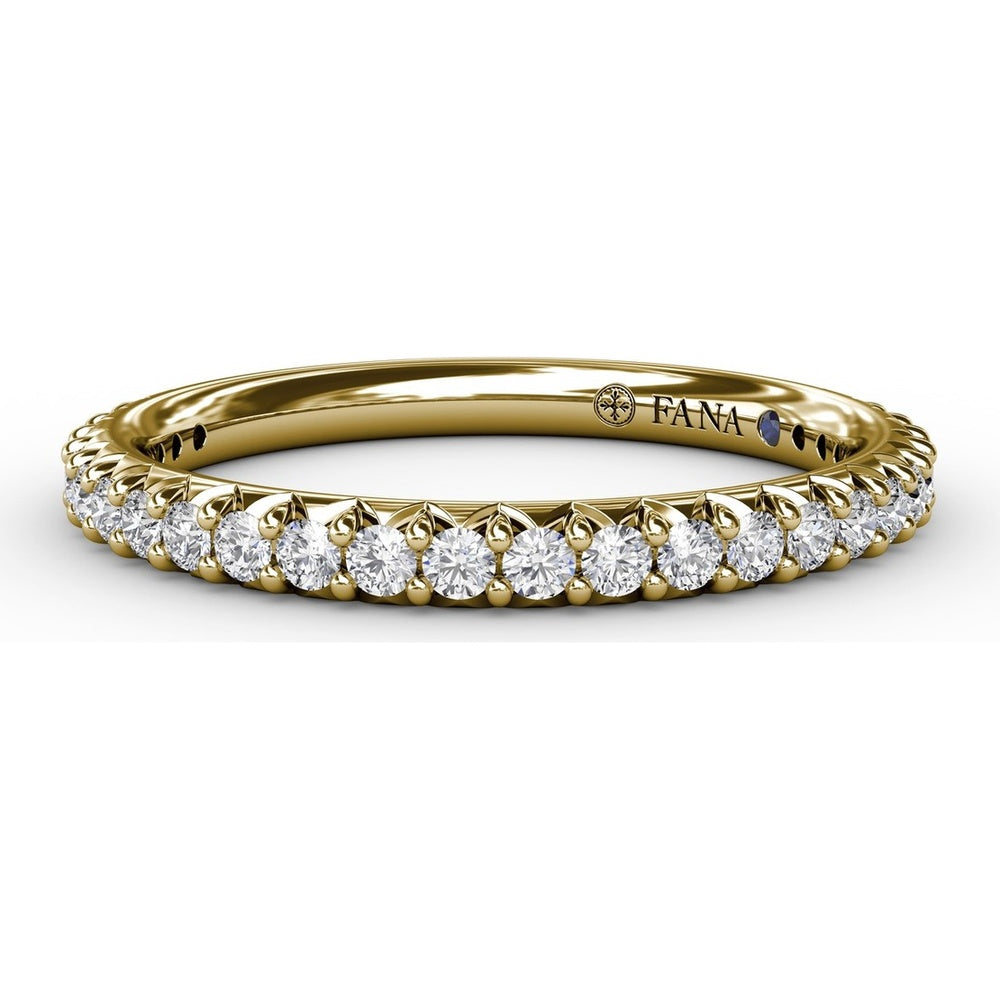 Diamond Wedding Band with Pavé Set Round Diamonds by Fana - 0.39 Carat Total Diamond Weight