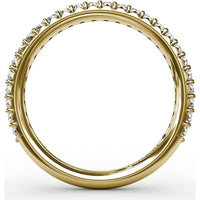 Diamond Wedding Band with Pavé Set Round Diamonds by Fana - 0.39 Carat Total Diamond Weight