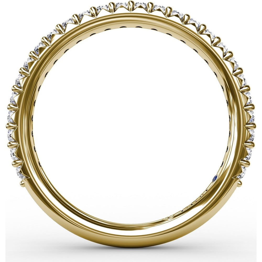 Diamond Wedding Band with Pavé Set Round Diamonds by Fana - 0.39 Carat Total Diamond Weight