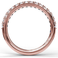 Diamond Wedding Band with Pavé Set Round Diamonds by Fana - 0.40 Carat Total Diamond Weight