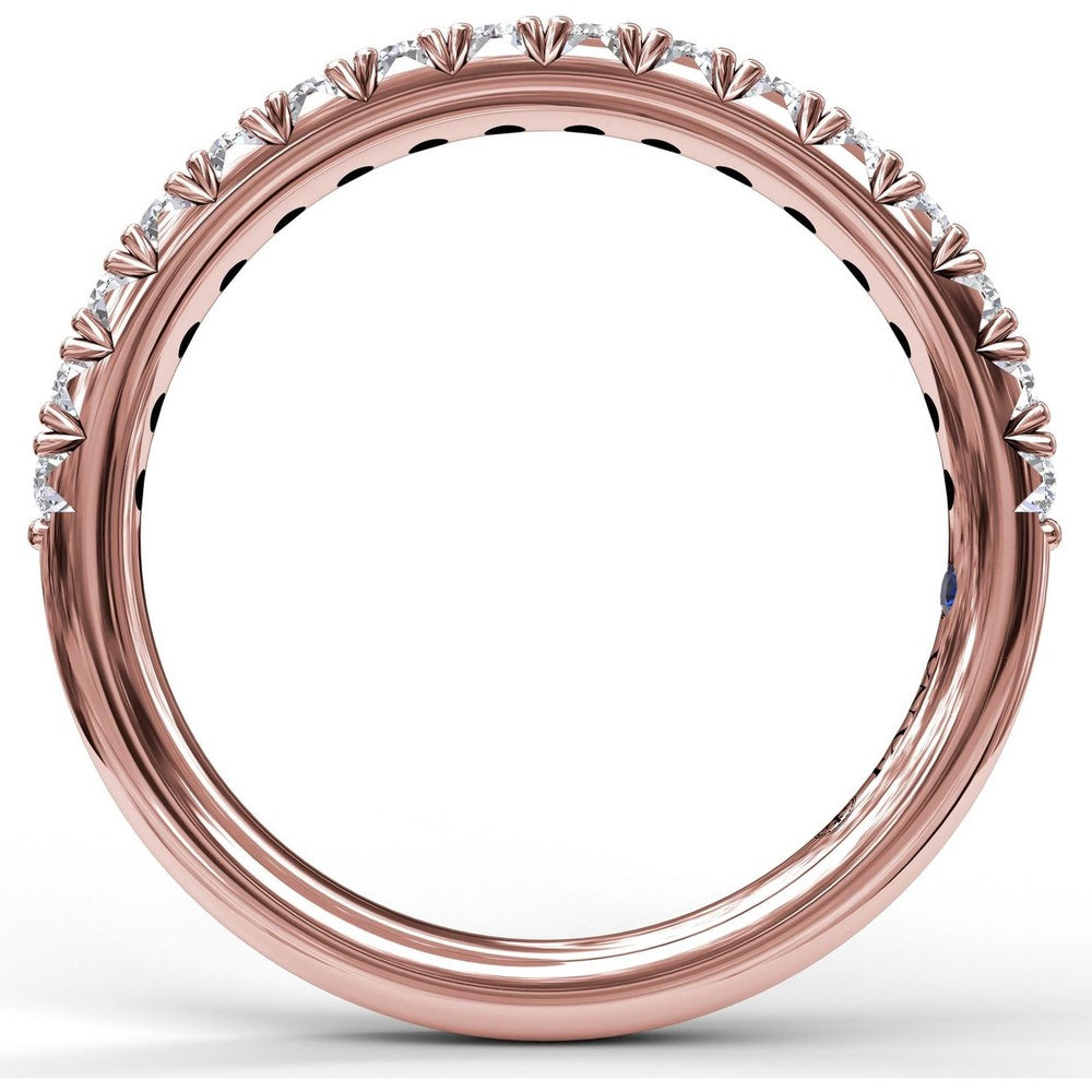 Diamond Wedding Band with Pavé Set Round Diamonds by Fana - 0.40 Carat Total Diamond Weight