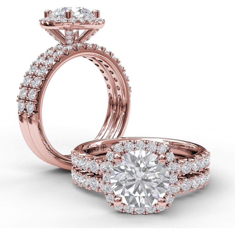 Diamond Wedding Band with Pavé Set Round Diamonds by Fana - 0.40 Carat Total Diamond Weight