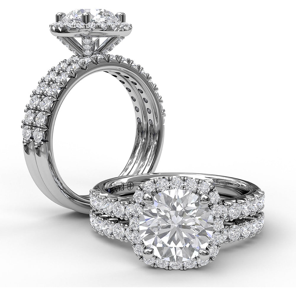 Diamond Wedding Band with Pavé Set Round Diamonds by Fana - 0.40 Carat Total Diamond Weight