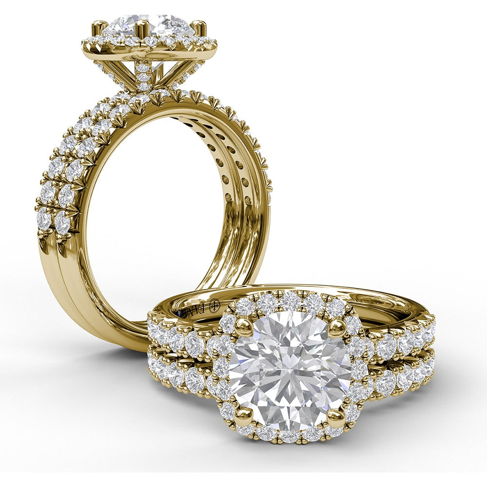 Diamond Wedding Band with Pavé Set Round Diamonds by Fana - 0.40 Carat Total Diamond Weight