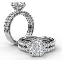 Diamond Wedding Band with Pavé Set Round Diamonds by Fana - 0.40 Carat Total Diamond Weight