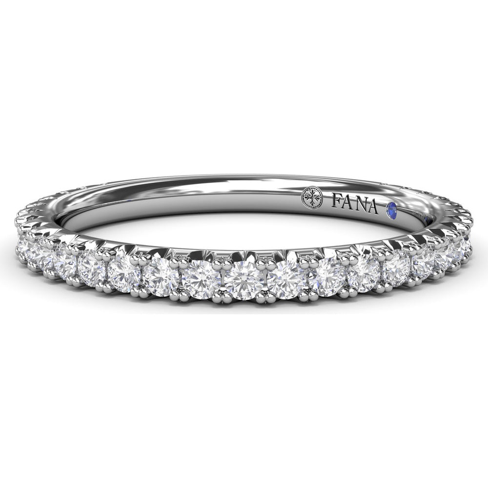 Diamond Wedding Band with Pavé Set Round Diamonds by Fana - 0.45 Carat Total Diamond Weight