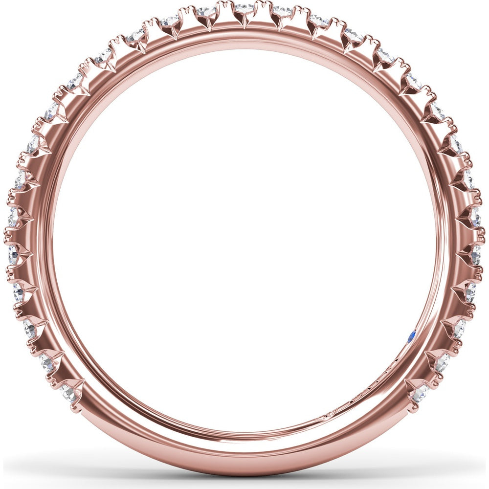 Diamond Wedding Band with Pavé Set Round Diamonds by Fana - 0.45 Carat Total Diamond Weight