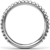Diamond Wedding Band with Pavé Set Round Diamonds by Fana - 0.45 Carat Total Diamond Weight