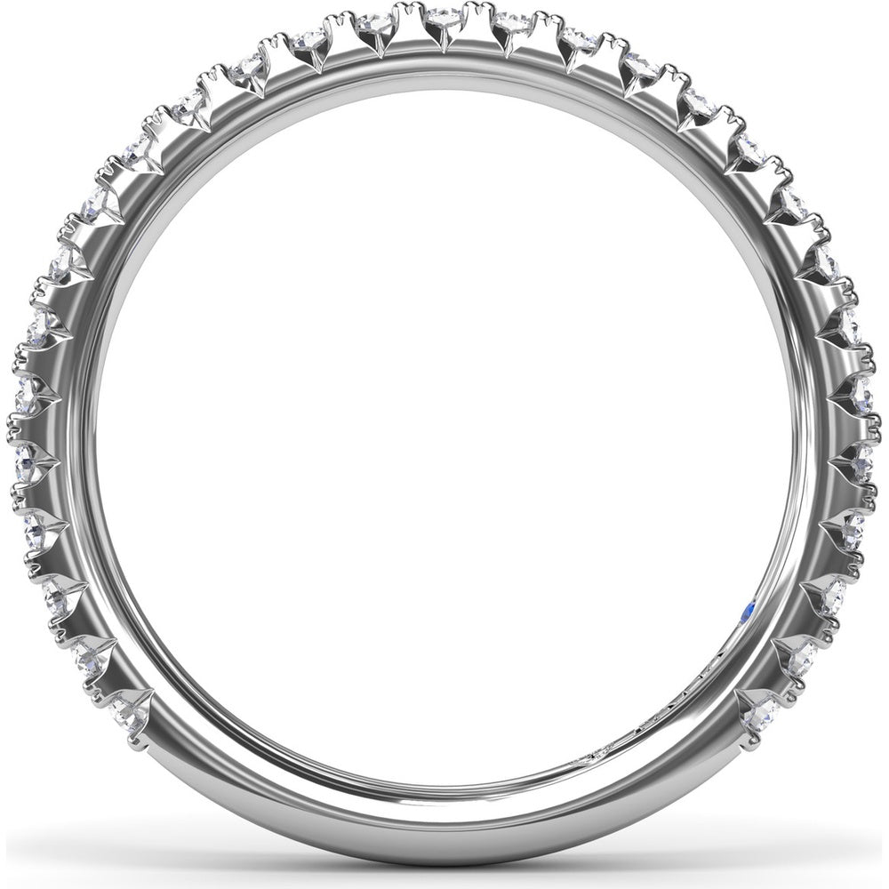 Diamond Wedding Band with Pavé Set Round Diamonds by Fana - 0.45 Carat Total Diamond Weight