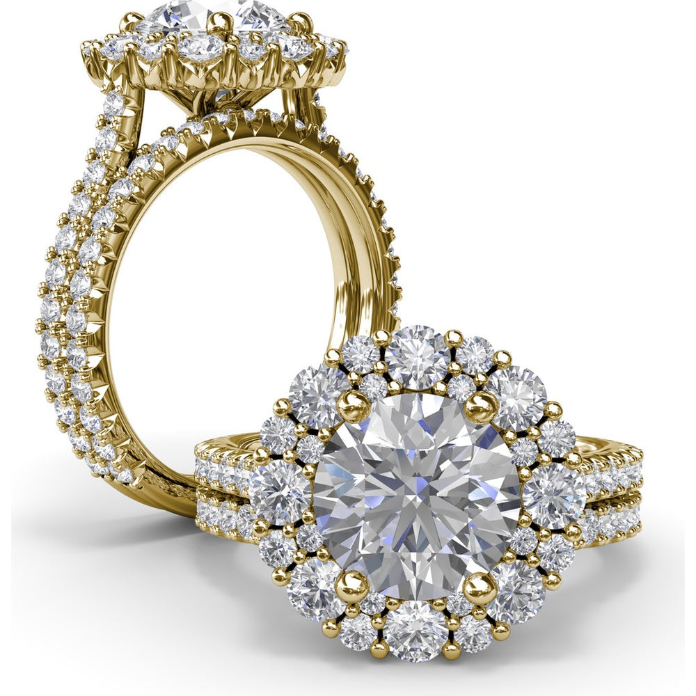 Diamond Wedding Band with Pavé Set Round Diamonds by Fana - 0.45 Carat Total Diamond Weight