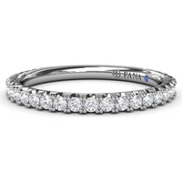 Diamond Wedding Band with Pavé Set Round Diamonds by Fana - 0.45 Carat Total Diamond Weight