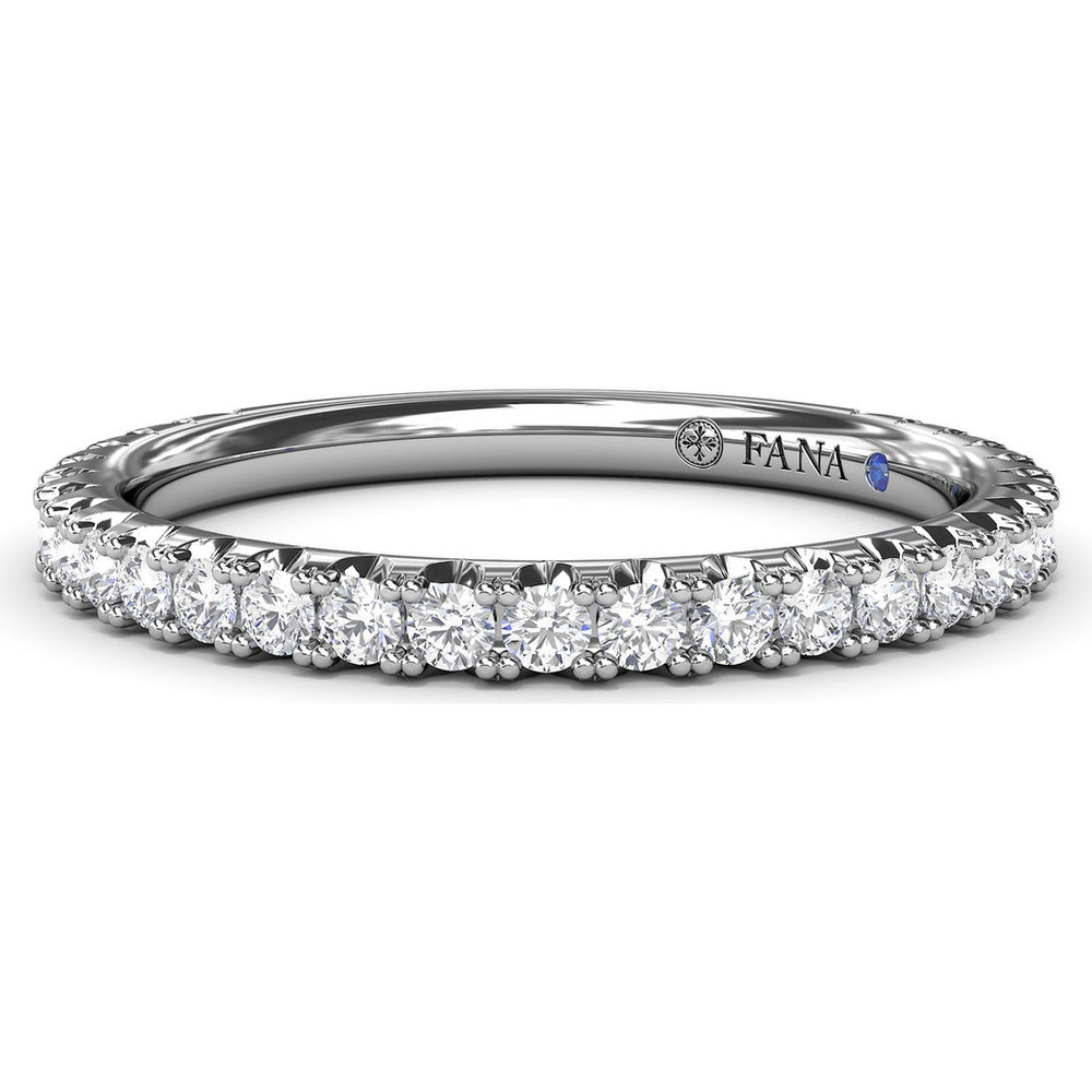 Diamond Wedding Band with Pavé Set Round Diamonds by Fana - 0.45 Carat Total Diamond Weight