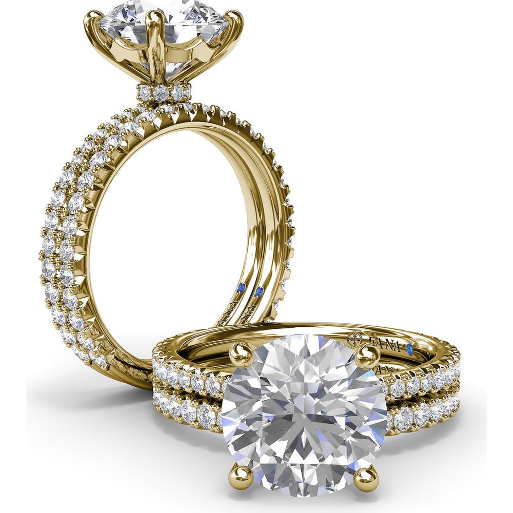Diamond Wedding Band with Pavé Set Round Diamonds by Fana - 0.45 Carat Total Diamond Weight