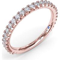 Diamond Wedding Band with Pavé Set Round Diamonds by Fana - 0.45 Carat Total Diamond Weight