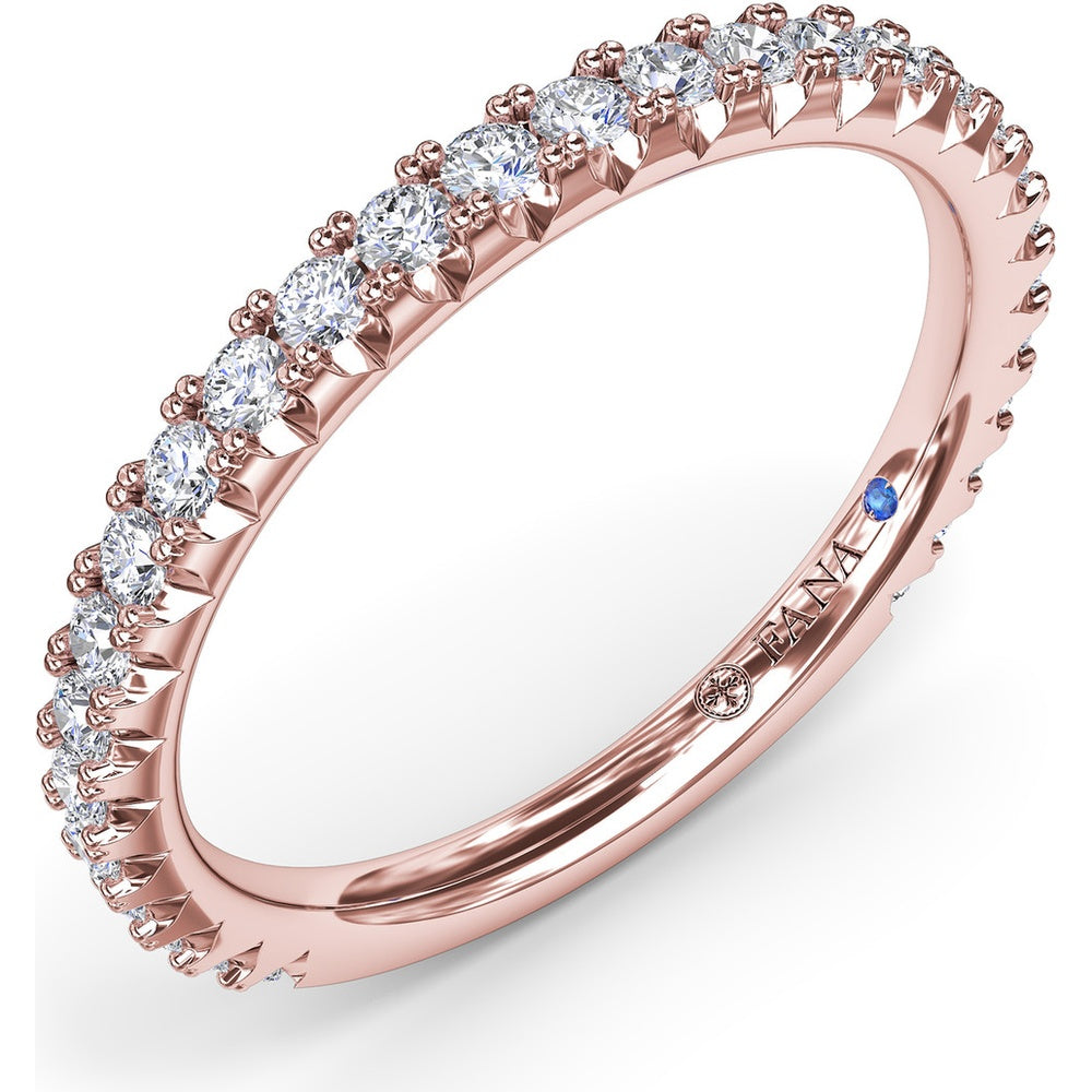 Diamond Wedding Band with Pavé Set Round Diamonds by Fana - 0.45 Carat Total Diamond Weight