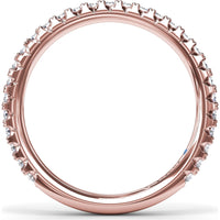Diamond Wedding Band with Pavé Set Round Diamonds by Fana - 0.45 Carat Total Diamond Weight