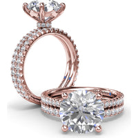 Diamond Wedding Band with Pavé Set Round Diamonds by Fana - 0.45 Carat Total Diamond Weight