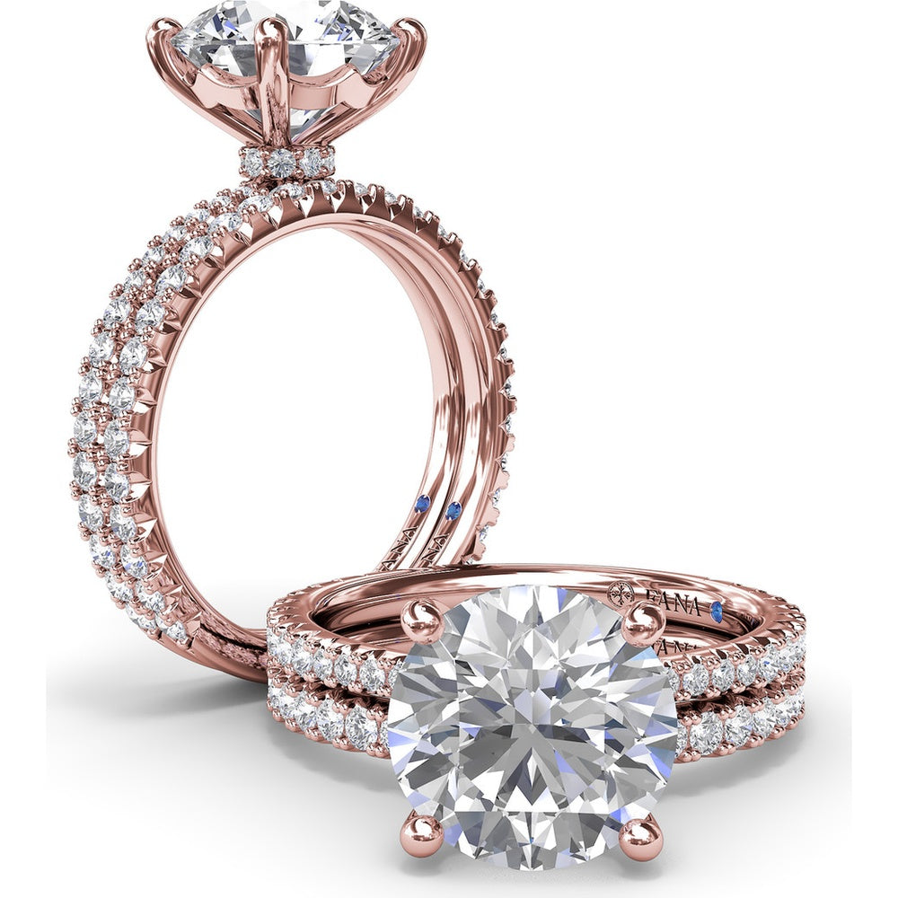 Diamond Wedding Band with Pavé Set Round Diamonds by Fana - 0.45 Carat Total Diamond Weight