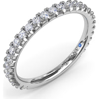 Diamond Wedding Band with Pavé Set Round Diamonds by Fana - 0.45 Carat Total Diamond Weight