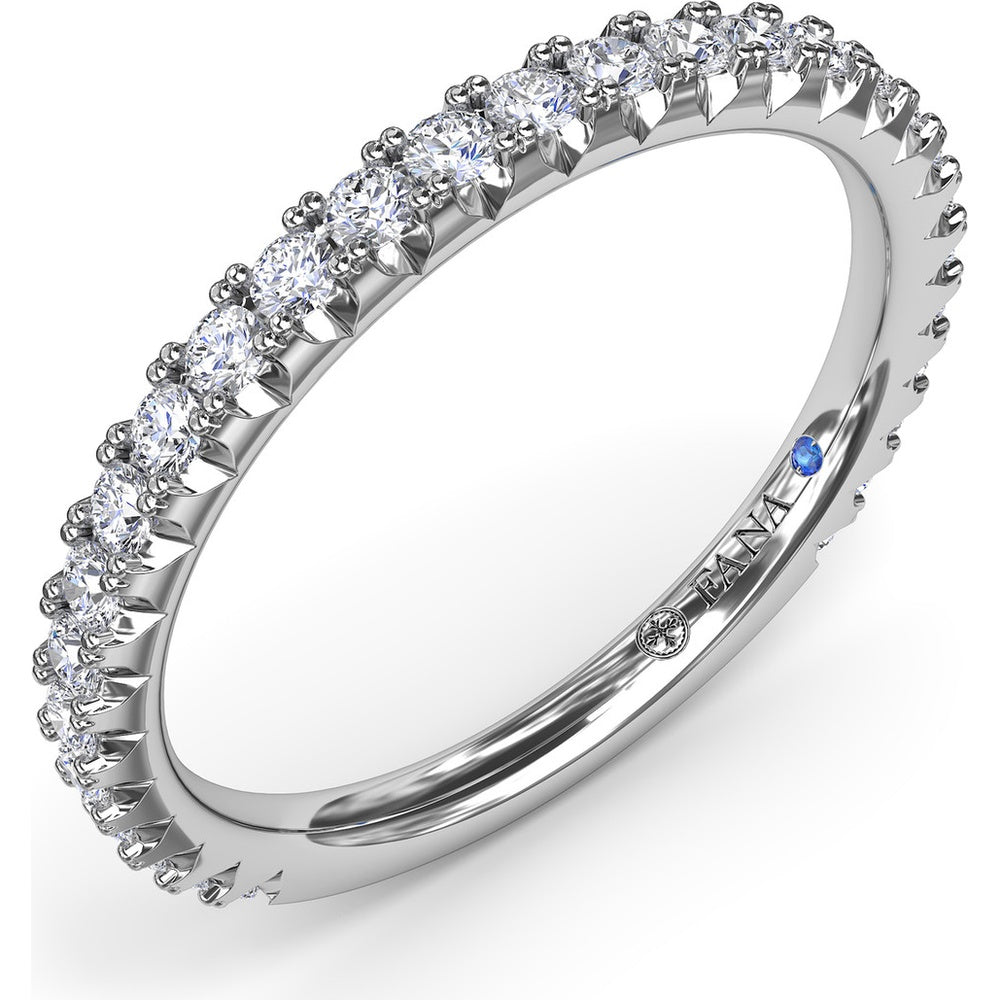 Diamond Wedding Band with Pavé Set Round Diamonds by Fana - 0.45 Carat Total Diamond Weight