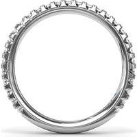 Diamond Wedding Band with Pavé Set Round Diamonds by Fana - 0.45 Carat Total Diamond Weight