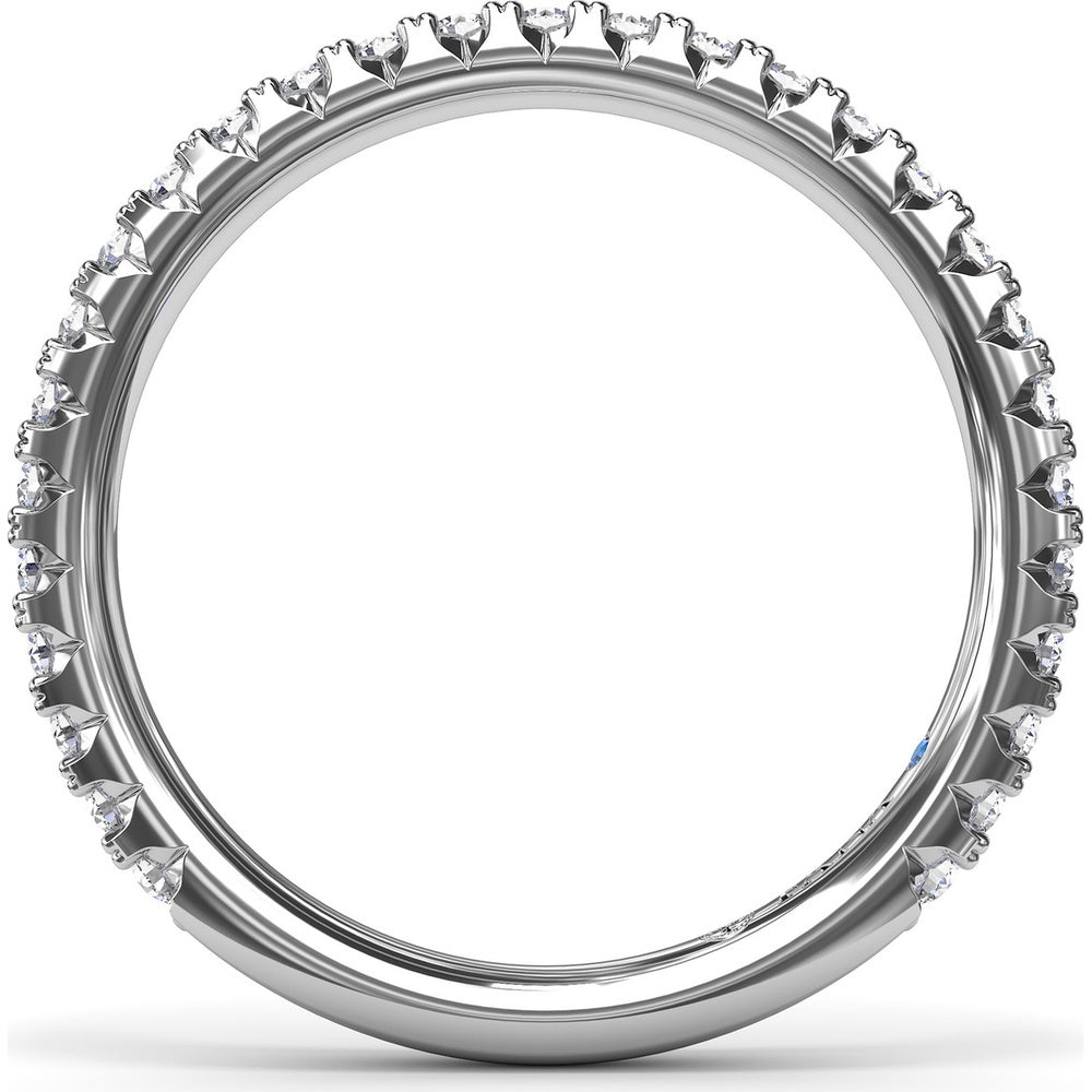 Diamond Wedding Band with Pavé Set Round Diamonds by Fana - 0.45 Carat Total Diamond Weight