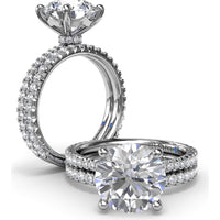 Diamond Wedding Band with Pavé Set Round Diamonds by Fana - 0.45 Carat Total Diamond Weight